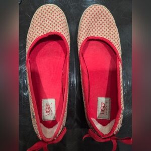 UGG Indah Burlap Flats Used Excellent Condition Size 8.5